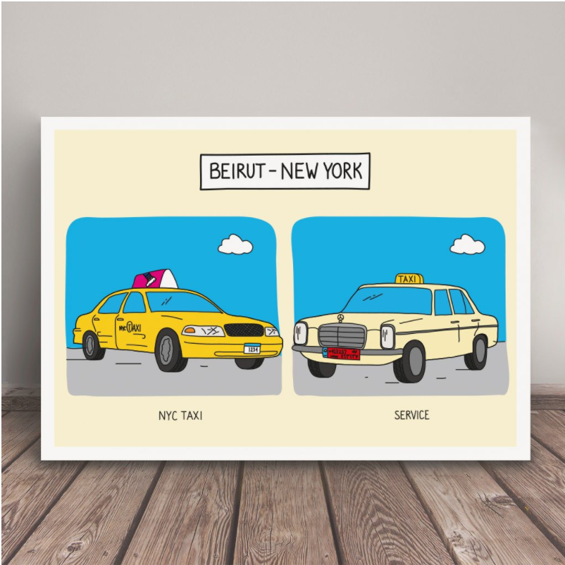 Beirut – New York print by Maya Zankoul