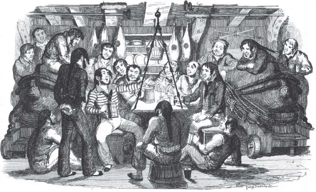 Group of sailors singing together