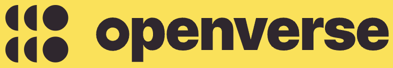 Yellow and black Openverse wordmark.