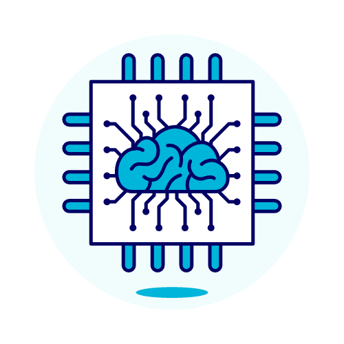 Icon of a brain with connectors coming out of it 