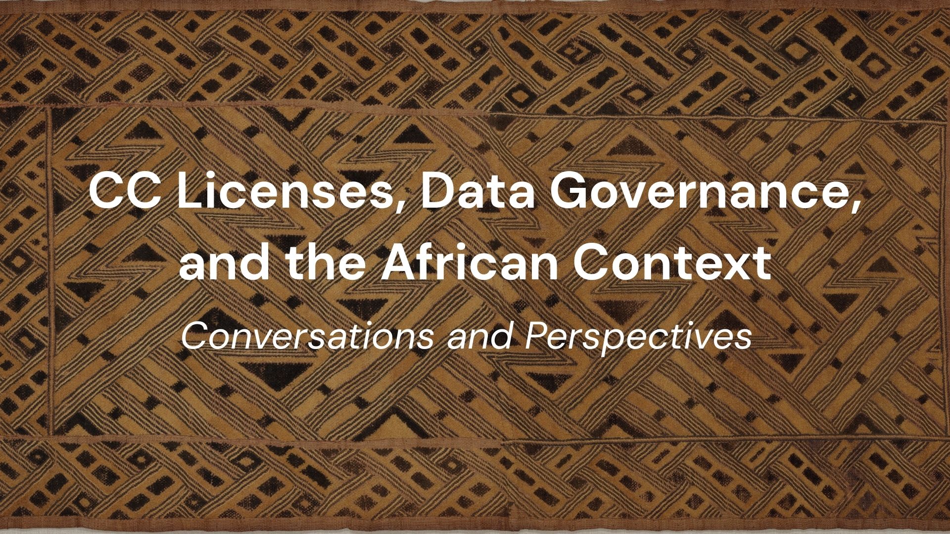 A woven women's ceremonial overskirt by a Kuba artist with the title of the blog, 